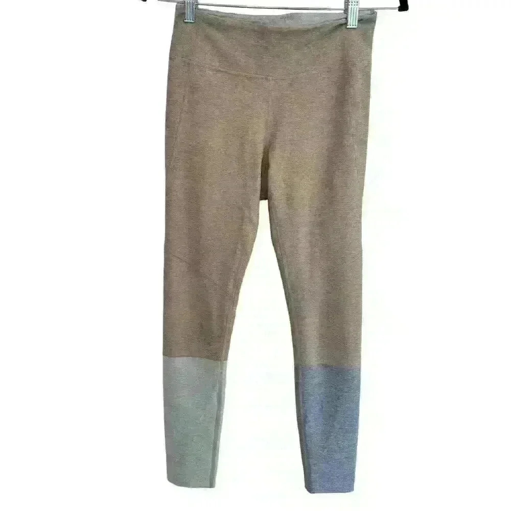Outdoor Voices 7/8 Dipped Leggings Oatmeal/Dove/Ash, Size Small